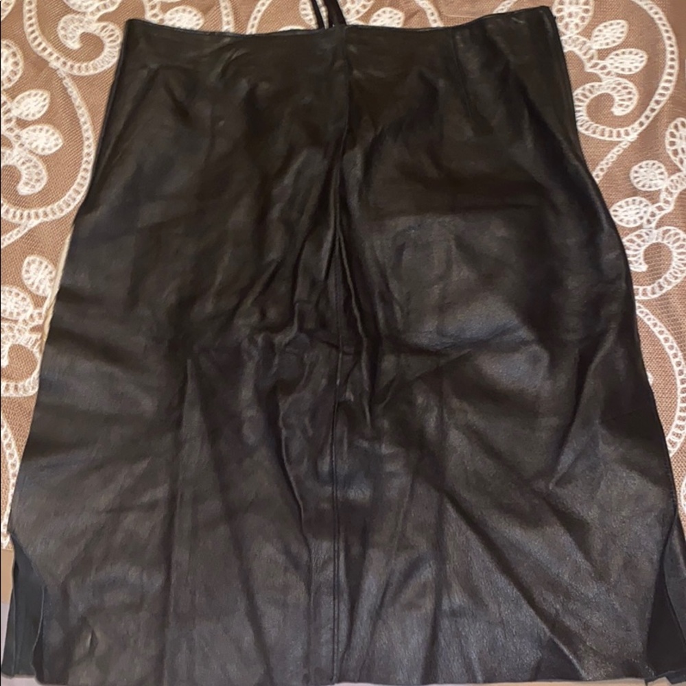 Black genuine leather Bebe skirt